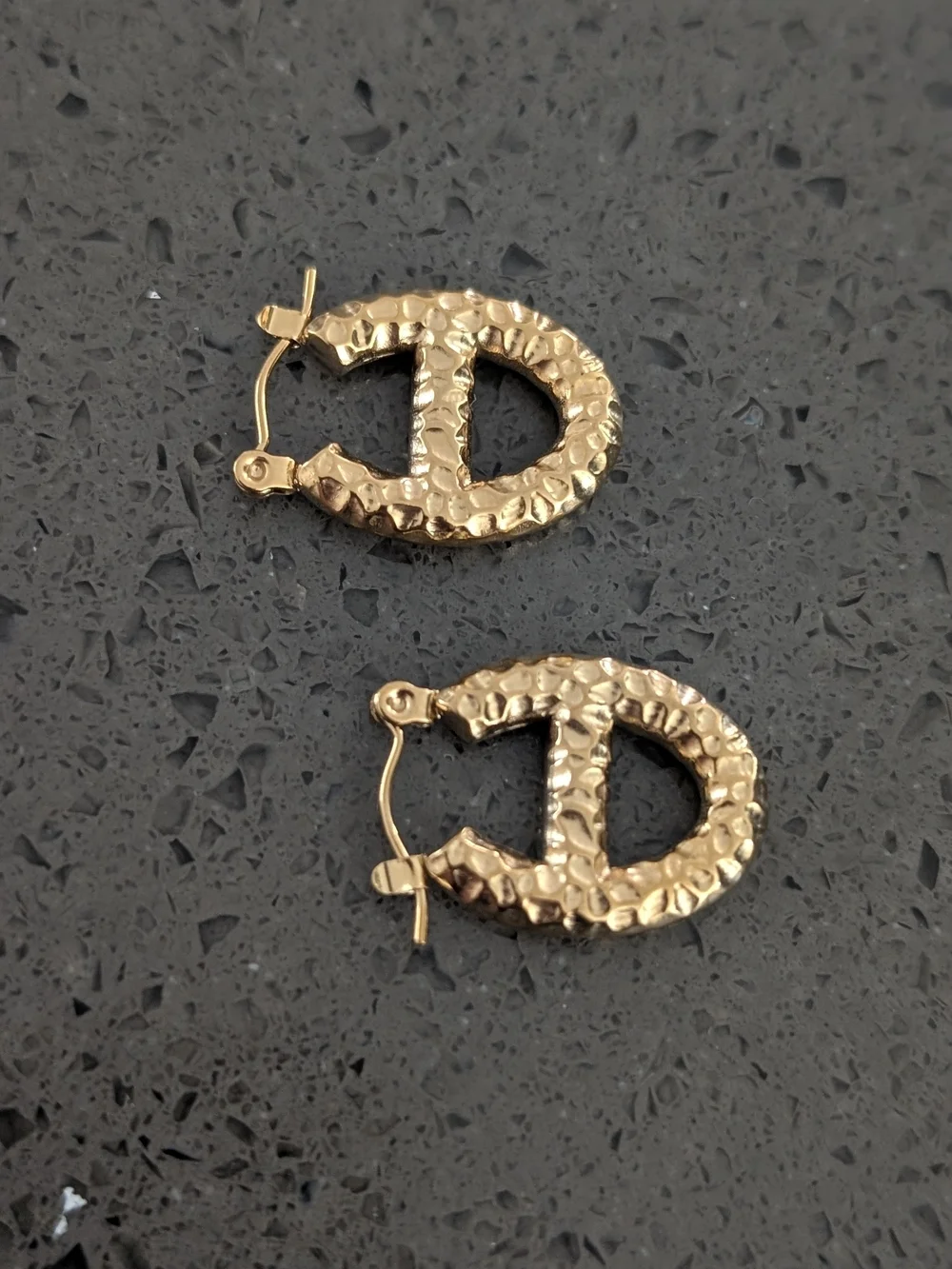 Gold-Tone Hammered CD Hoop Earrings - Women's Jewelry